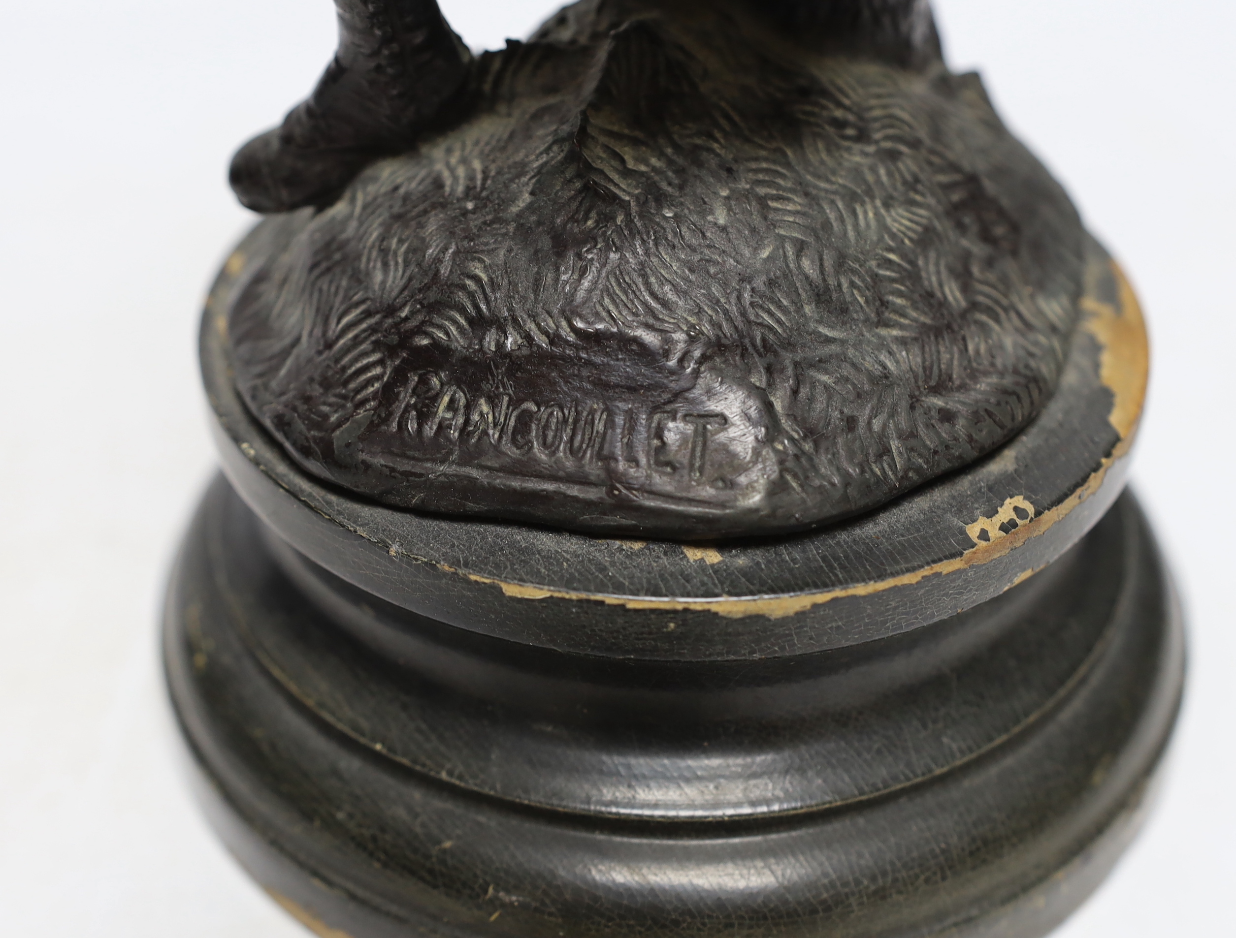 After Rancoullet, a bronze of an American military rifleman, 29.5cm high